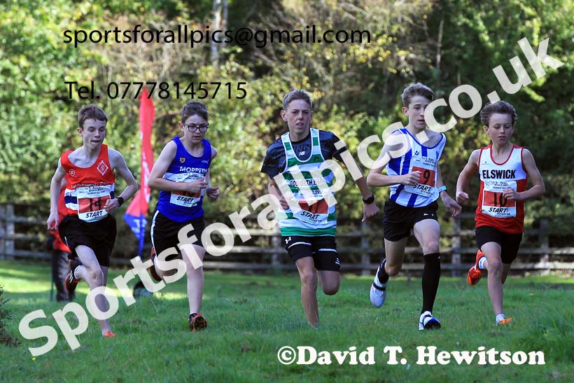 Boys under-13s, 2022 NECAA Cross Country Relays, Thornley Hall Farm, Peterlee, County Durham, October 15th. Photo: David T. Hewitson/Sports for All Pics